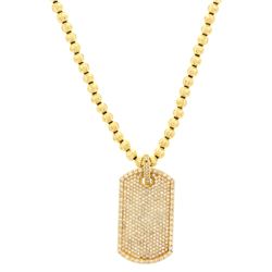 NECKLACE:  [1] 10 karat yellow gold 5.9mm moon bead necklace, 38’’ and [1]  yellow gold plated 10 ka