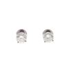 Image 1 : EARRINGS:  [1] 14KWG Pair of earrings set with round diamonds, 5.58 x approx. 3.70mms = approx. 0.73