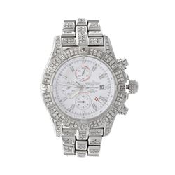 WATCH:  [1] Stainless steel gents Breitling Super Avenger Automatic watch with a white dial;  and th