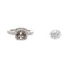 Image 1 : RING: [1] Lady’s plat Tacori designed diamond engagement ring; 1 (ctr) round brilliant diamond, 8.23