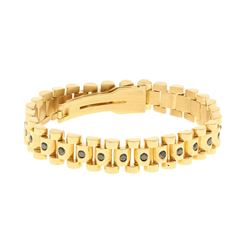 BRACELET: [1] 18ky tested bracelet, 8 inches long; (29) rd irradiated black diamonds, 2.7mm =est. 2.