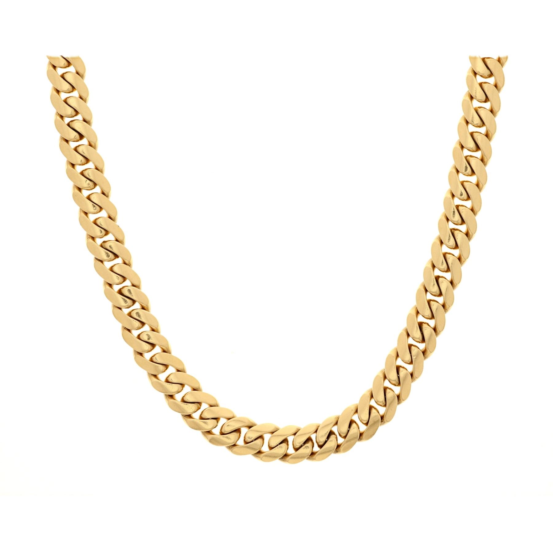 CHAIN: [1] 14ky stamped chain, 29 inches long, 12.80mm wide; 308.9 grams.