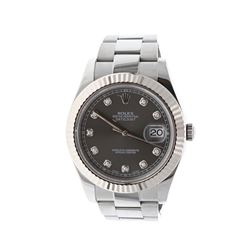 ROLEX: [1] St.steel Rolex Oyster Perpetual DateJust II watch, 40mm case, 18kw fluted bezel, oyster b