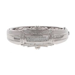 BRACELET; [1] 14k white gold large bracelet with (228) diamonds, 1mm-1.7mm = an estimated 3.75 carat