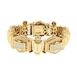 BRACELET: [1] 14k yellow gold bracelet 8.5 inches long with (550) diamonds, 1.3mm-1.5mm = an estimat