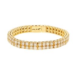 BRACELET: [1] 10k yellow gold bracelet 8 inches long with (88) round brilliant cut diamonds 4.1mm = 