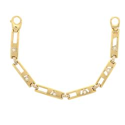 BRACELET: [1] 14k yellow & white gold bracelet 8.50 inches long with round brilliant cut diamonds, 2