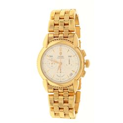 WATCH: [1] 18k yellow gold Concord Impresario Chronometre watch; 38mm case, white dial with 3 sub di