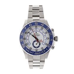 ROLEX: [1] Stainless steel Rolex Yachtmaster II 100M watch; 44mm case, white dial with 2 sub dials, 