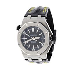 WATCH: [1] Stainless steel Audemars Piguet Royal Oak Offshore Diver 300M watch; 42mm case, black dia