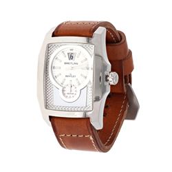 WATCH: [1] Stainless steel Breitling for Bentley Flying B 100M watch, 39mm case, silver tone & Mothe