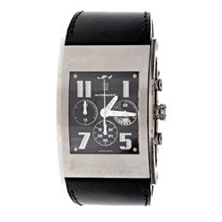 WATCH: [1] Stainless steel Jorg Hysek Kilada Chronograph 50M watch; 40mm case, black dial with 3 sub