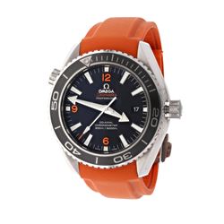 WATCH: [1] Stainless steel Omega Planet Ocean Seamaster 600M watch; 43.5mm case, black & orange dial