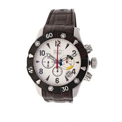 WATCH: [1] Stainless steel Zenith Defy Classic Chronograph 300M watch; 46.5mm case, white multi-colo