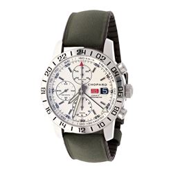 WATCH: [1] Stainless steel Chopard Mille Miglia GMT Chronograph 50M watch; 42mm case, cream dial wit