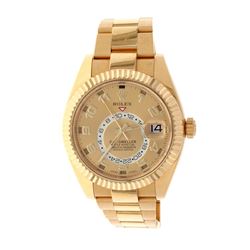 WATCH: [1] 18kt yellow gold Rolex Oyster Perpetual Sky Dweller; Gold tone Chronometer Annual Calenda