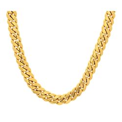 NECKLACE: [1] 14KYG Cuban link chain, 32 inch, 14.5mm width, 489.9 grams