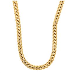 NECKLACE: [1] 14KYG curb link chain, 34 inch, 9.7mm width, 237.9 grams