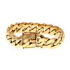Image 1 : BRACELET: [1] 14KYG gold Cuban link bracelet, 17.5mm in width, 9 inch, 196.2 grams EARRING: [1] 1 ea