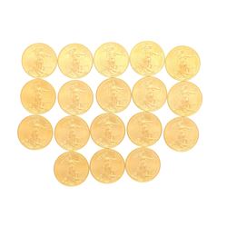 COINS: (18) Double Eagle 1oz United States gold coins, dated 2009.