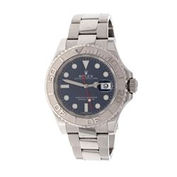 ROLEX: [1] Stainless steel Rolex Yacht-Master 40 watch, 40mm case, 100M, blue dial, bi-directional r