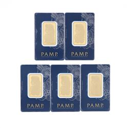 BULLION: [1] PAMP Suisse .9999 fine gold bar; 1 troy ounce; #C235851 BULLION: [1] PAMP Suisse .9999 