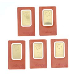 BULLION: [1] Valcambi Suisse .9999 fine gold bar; 1 troy ounce; #AA265950 BULLION: [1] Valcambi Suis