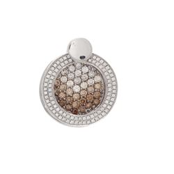PENDANT: 14k white gold pendant; (128) round brilliant cut diamonds, 0.8mm-2.0mm = an estimated 1.35