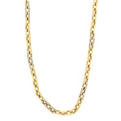 CHAIN: [1] 14k yellow and white gold chain, 34 inches long, 6.8mm diameter; (234) round brilliant cu