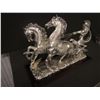Image 1 : SCULPTURE: Roman Chariot with two horses, silvertone patina. No markings found noted on previous rep