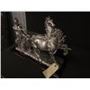 Image 3 : SCULPTURE: Roman Chariot with two horses, silvertone patina. No markings found noted on previous rep