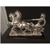 Image 4 : SCULPTURE: Roman Chariot with two horses, silvertone patina. No markings found noted on previous rep