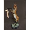 Image 2 : SCULPTURE: Painted bronze rearing horse, signed Marius in the mold; on verdigris and marble base. 26