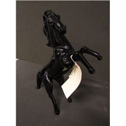 SCULPTURE: Black Murano glass horse, rearing on it's back legs.15.5" H x 9.5"; found at Glass of Ven