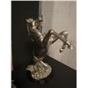 Image 3 : SCULPTURE: Pair of silver rearing horses on wood bases. No markings found noted on previous report. 