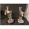 Image 6 : SCULPTURE: Pair of silver rearing horses on wood bases. No markings found noted on previous report. 
