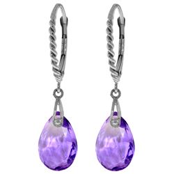 Genuine 6 ctw Amethyst Earrings Jewelry 14KT White Gold - REF-30W6Y