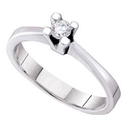 0.10 CTW Diamond Solitaire Bridal Engagement Ring 14KT White Gold - REF-34H4M