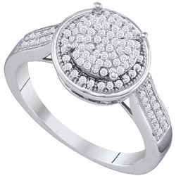 0.33 CTW Diamond Circle Cluster Ring 10KT White Gold - REF-37N5F