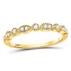Image 1 : 0.17 CTW Diamond Milgrain Stackable Ring 10KT Yellow Gold - REF-18X7Y