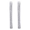 Image 1 : 0.45 CTW Pave-set Diamond Slender Double Row Hoop Earrings 10KT White Gold - REF-57X2Y