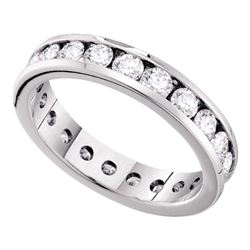 2 CTW Diamond Eternity Wedding Anniversary Ring 14KT White Gold - REF-240N2F