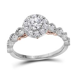 0.76 CTW Diamond Solitaire Bellina Bridal Engagement Ring 14KT Two-tone Gold - REF-104Y9X
