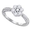 Image 1 : 0.99 CTW Diamond Cluster Ring 10KT White Gold - REF-75W2K