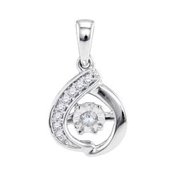 0.10 CTW Diamond Solitaire Moving Twinkle Pendant 10KT White Gold - REF-19X4Y