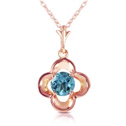 Genuine 0.55 ctw Blue Topaz Necklace Jewelry 14KT Rose Gold - REF-23F6Z