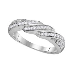 0.25 CTW Diamond Crossover Ring 10KT White Gold - REF-22Y4X