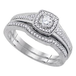 0.33 CTW Diamond Bridal Wedding Engagement Ring 10KT White Gold - REF-56X2Y