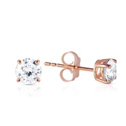 Genuine 0.60 ctw Diamond Anniversary Earrings Jewelry 14KT Rose Gold - REF-151Z7N