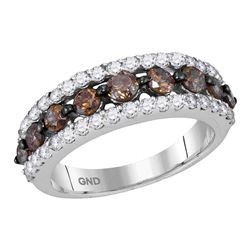 2 CTW Cognac-brown Color Diamond Ring 10KT White Gold - REF-89N9F